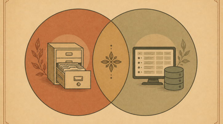 Illustration comparing AncestryDNA and MyHeritage for Italian research