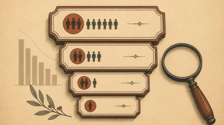 Illustration representing the most common Italian surnames