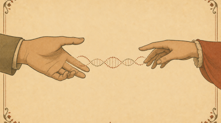 Illustration of connecting with Italian relatives through DNA matching