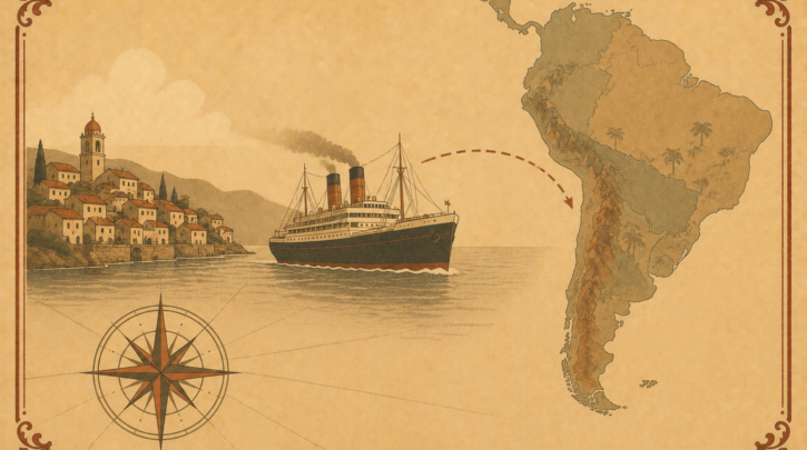 Illustration of Italian emigration to Argentina and Brazil